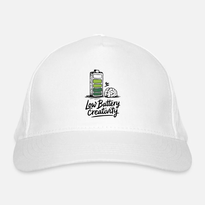 Creative humor – battery empty, ideas gone Organic Baseball Cap