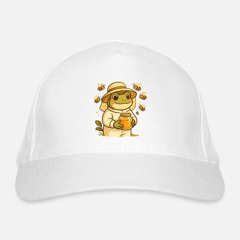Imker Frosch mit Honigglas – Bee Frog Bio-Baseballkappe