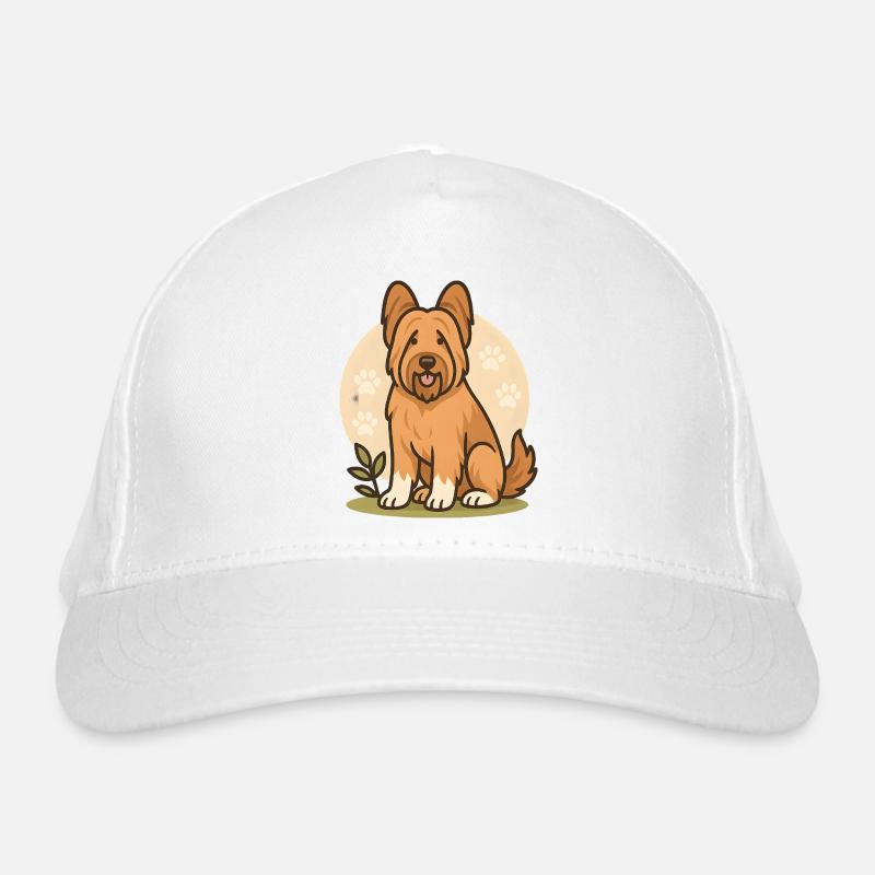Cute Briard Dog with Paw Pattern Organic Baseball Cap