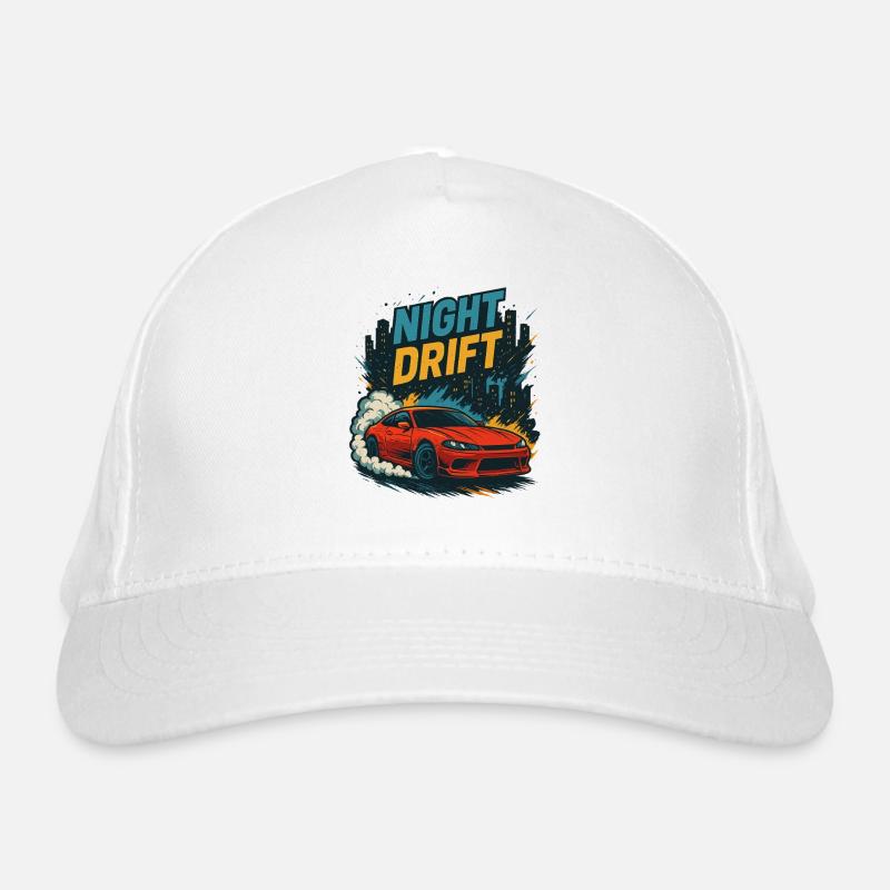 Night Drift Rotes JDM Coupe In Der Stadt Bio-Baseballkappe