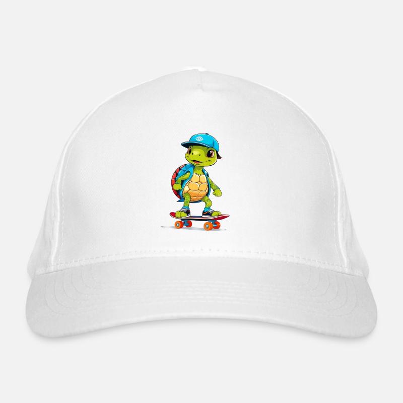 Schildkröte Skateboardheld Bio-Baseballkappe