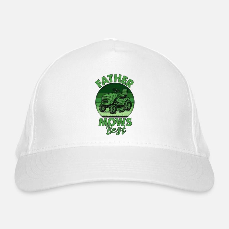 Father Mows Best Organic Baseball Cap