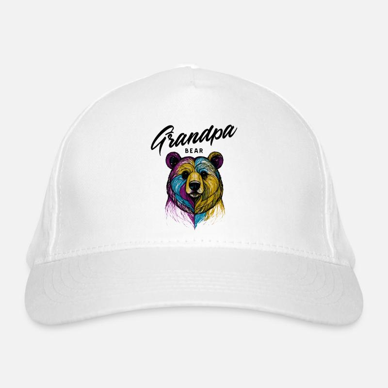 Rainbow Bear Split Grandpa Bear Organic Baseball Cap