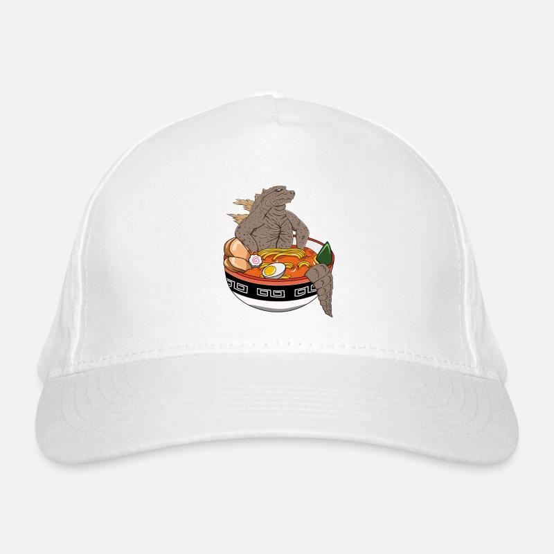 Tee épique de design de dinosaure de roche Ramen Monster Bowl Casquette classique bio