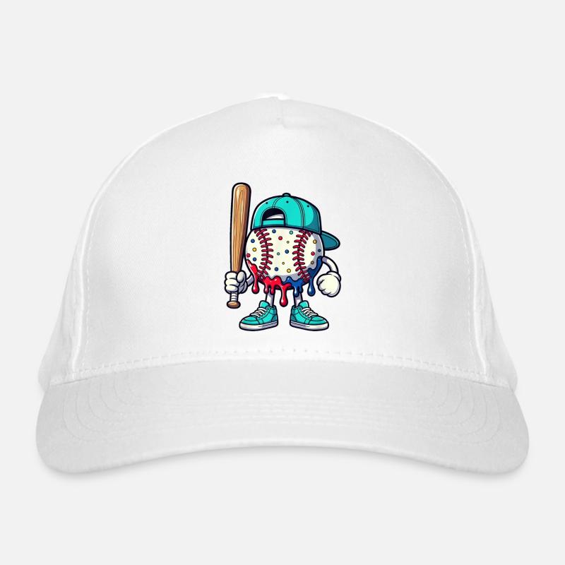 Schmelzendes Baseball-Maskottchen mit Schläger Bio-Baseballkappe