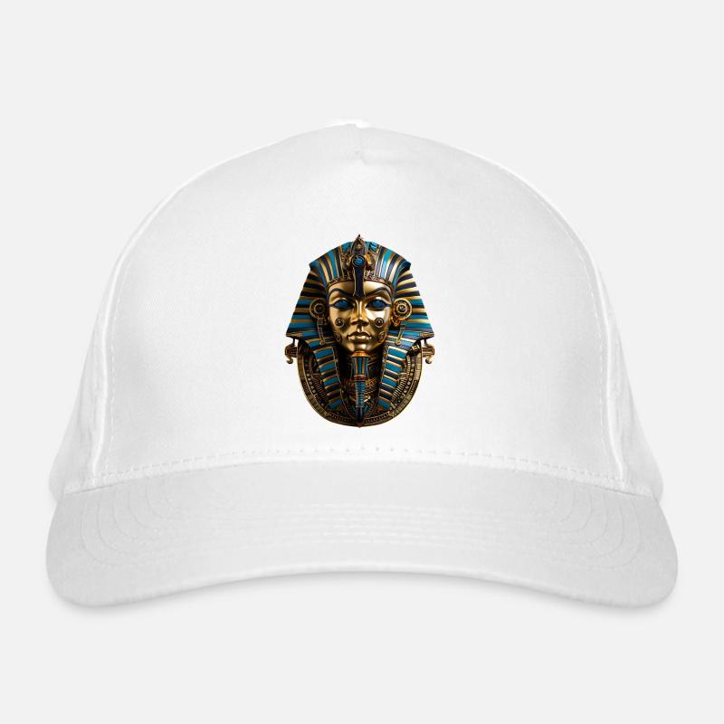 Masque du pharaon Atum en ornement bleu doré Casquette classique bio