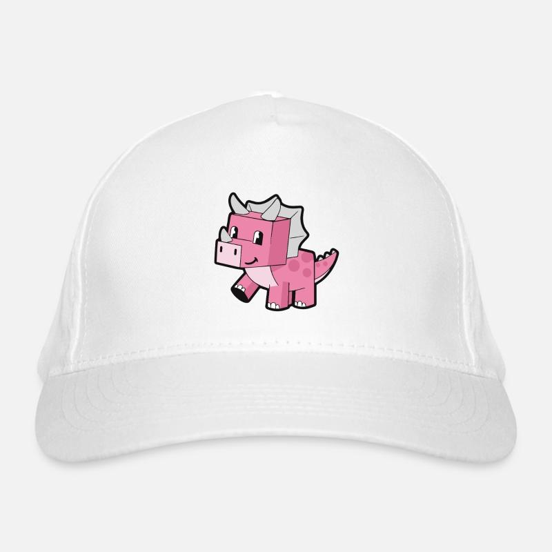Dinosaur Cube Pink Kawaii Organic Baseball Cap