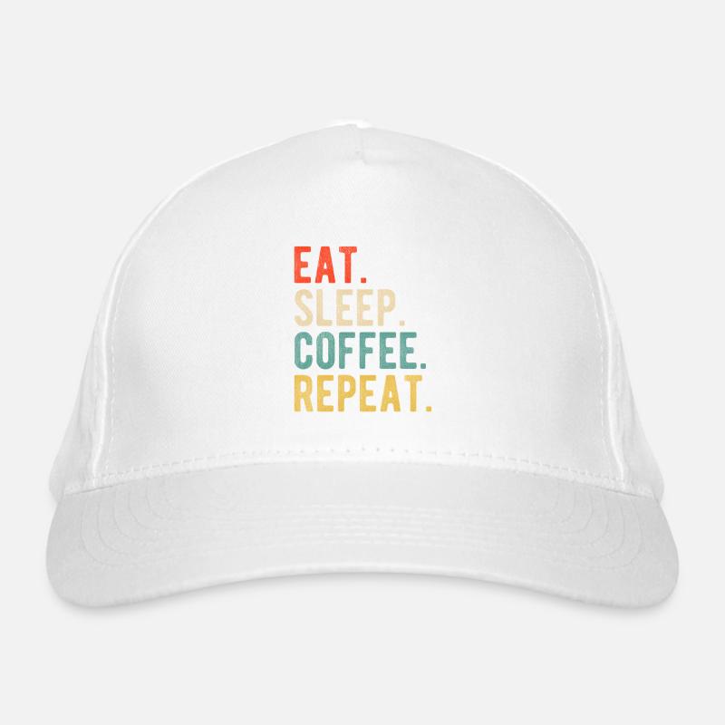 Mange, dors, café, répète, rétro, café, amour Casquette classique bio