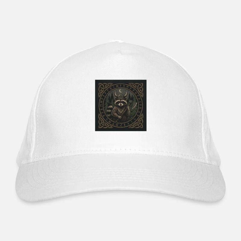 Wikinger Waschbär Krieger Mit Axt Runen Bio-Baseballkappe