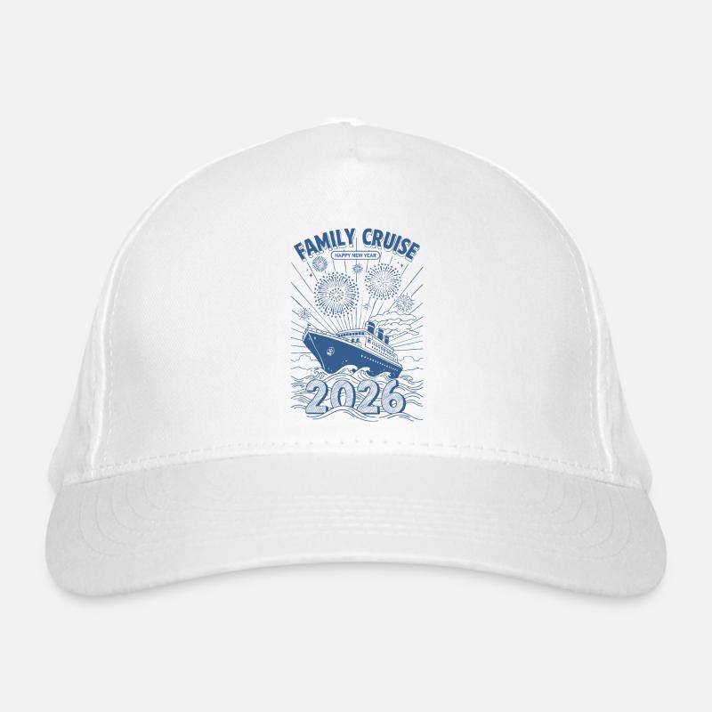 Croisière en famille 2026 Joyeuse année Feux d’artifice Casquette classique bio