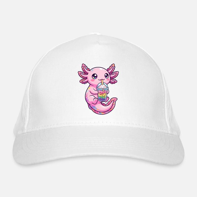 Rosa Axolotl Boba Tee Bio-Baseballkappe
