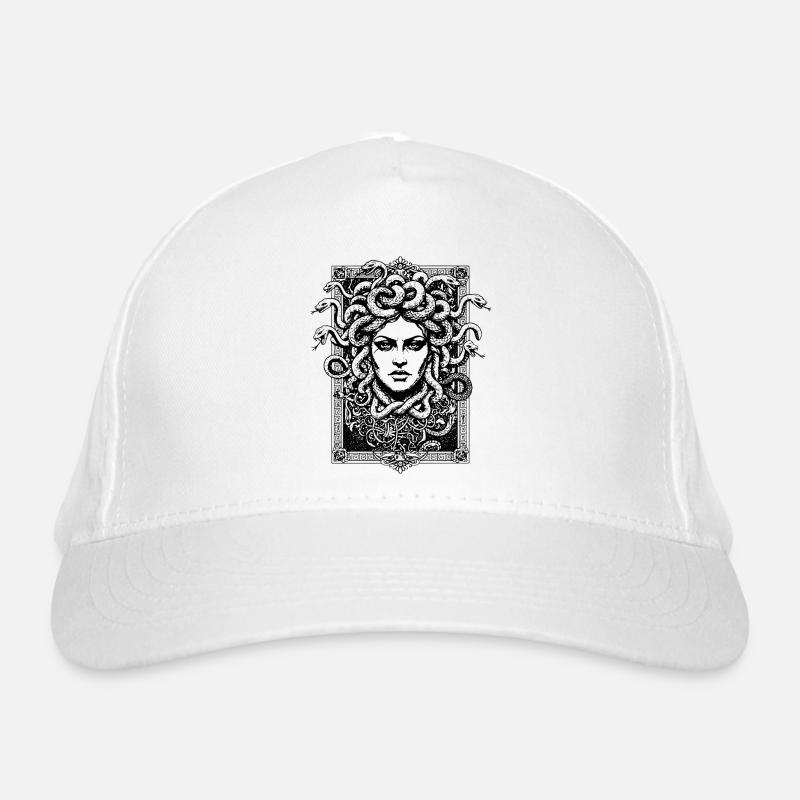 Déesse grecque de Méduse avec illustration de serpents Casquette classique bio