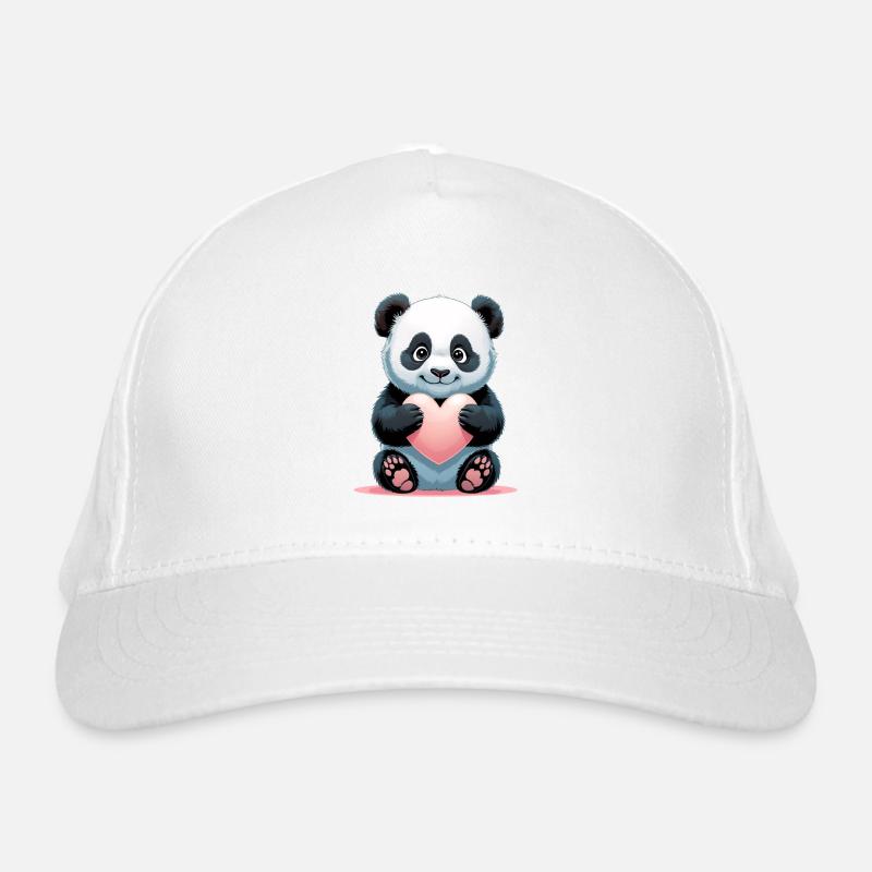 Panda Heart Tablet - Organic Baseball Cap - white