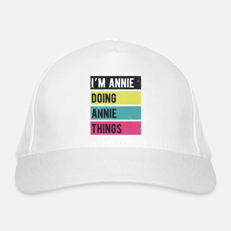 Ich bin Annie und mache Annie Things Retro Colors Bio-Baseballkappe