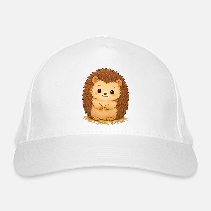 Cuddly hedgehog on hay Organic Baseball Cap