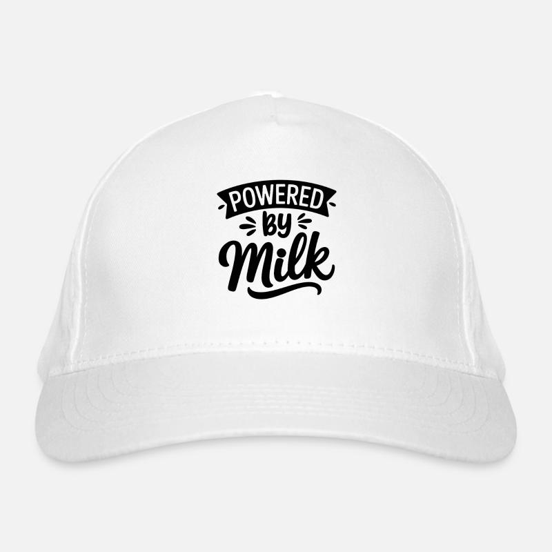 Angetrieben von Milch - Bio-Baseballkappe - Weiß