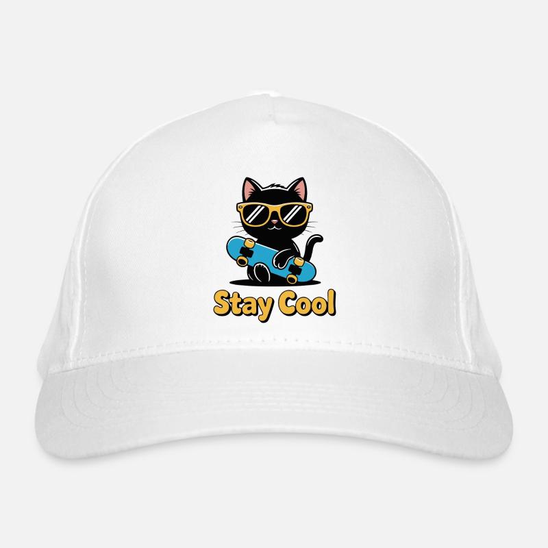 Chat patineur Reste Cool Casquette classique bio
