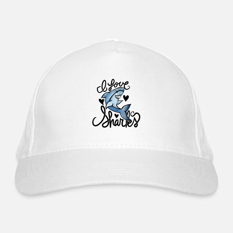Azure Shark Silhouette Bio-Baseballkappe