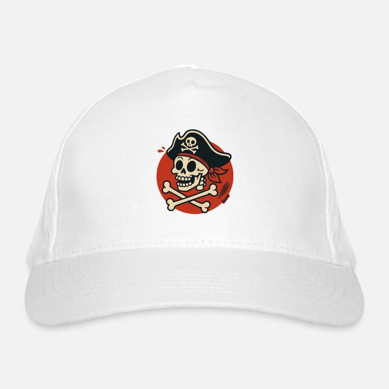 Piraten Totenkopf mit Knochen Bio-Baseballkappe
