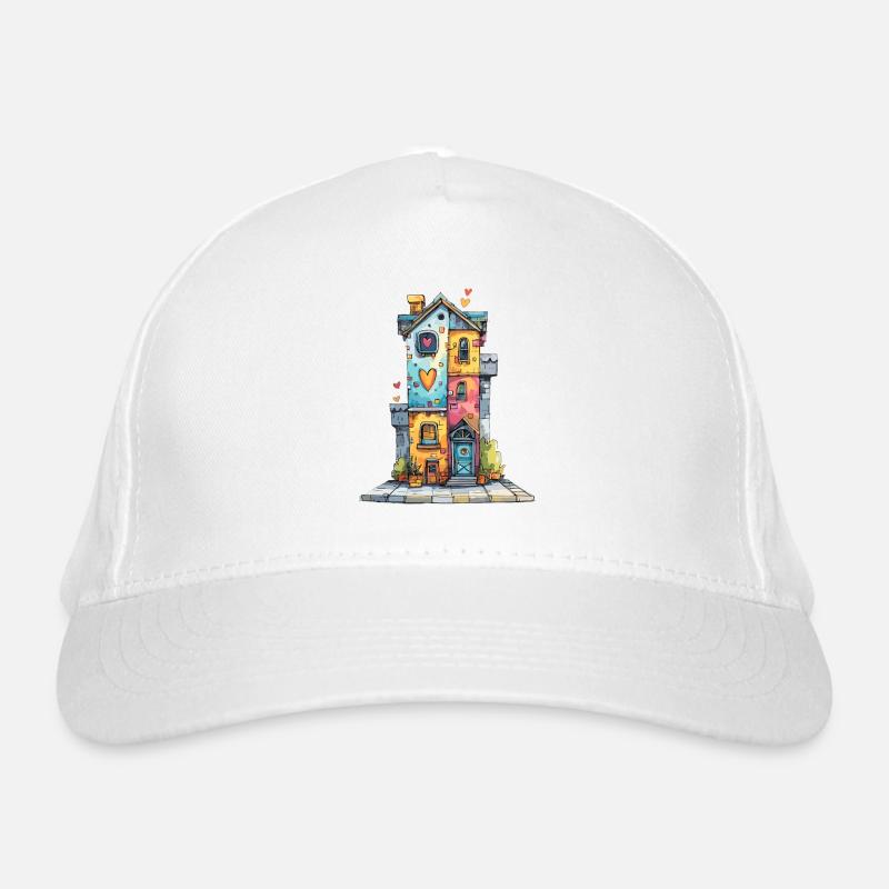 Maison du Cœur en aquarelle Casquette classique bio