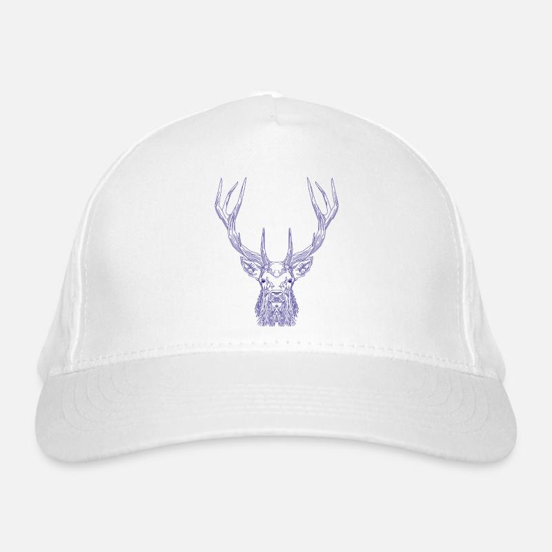 Tech Deer – Geometric Deer in Blue Organic Baseball Cap
