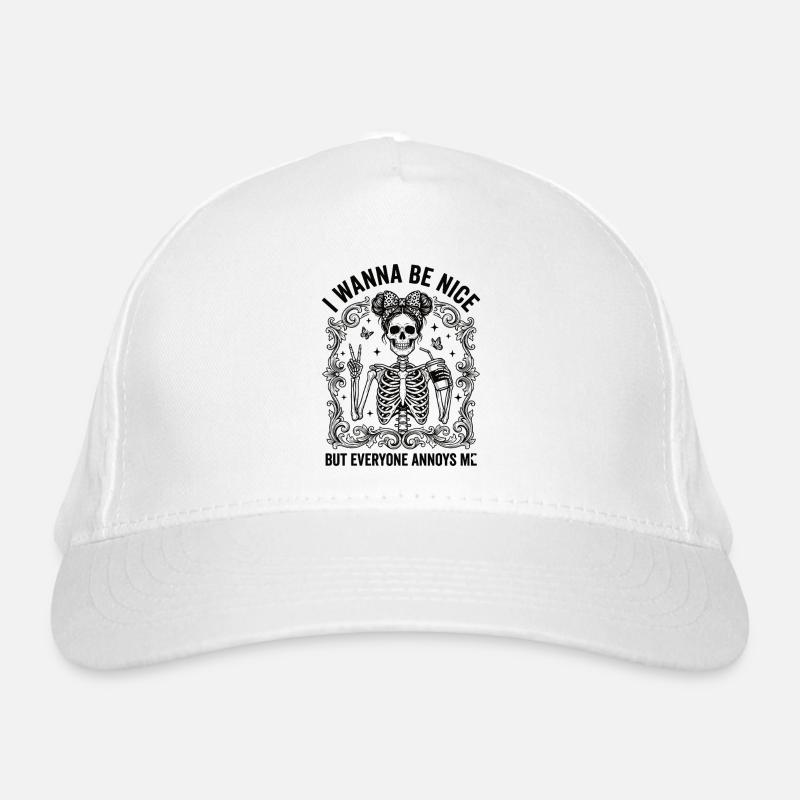 Déclaration d’humour sur le squelette de la vraie ironie Casquette classique bio