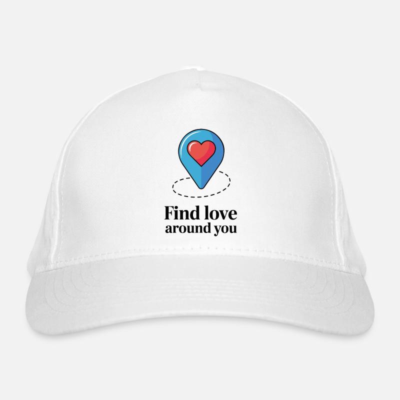 Herzstift Finde Liebe in der Nähe Bio-Baseballkappe