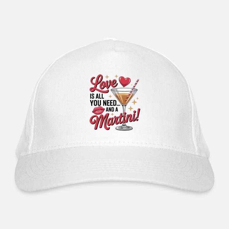 Liebe und Martini - Cocktail Party Geschenk Bio-Baseballkappe