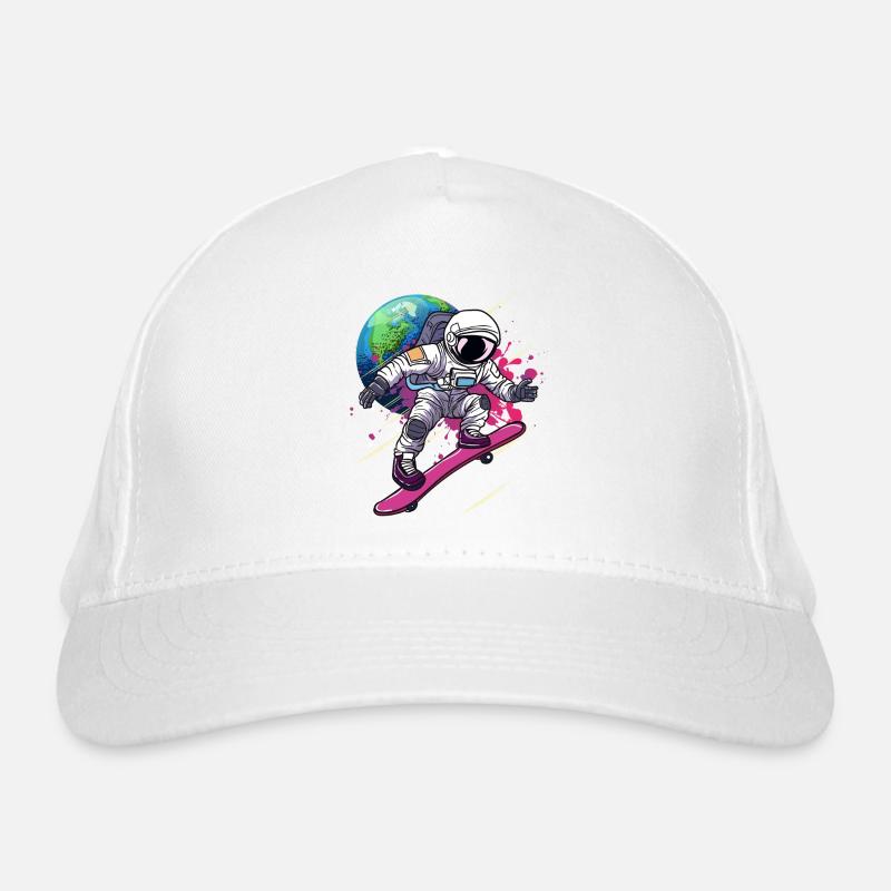 Astronaut Skateboard Erde Bio-Baseballkappe