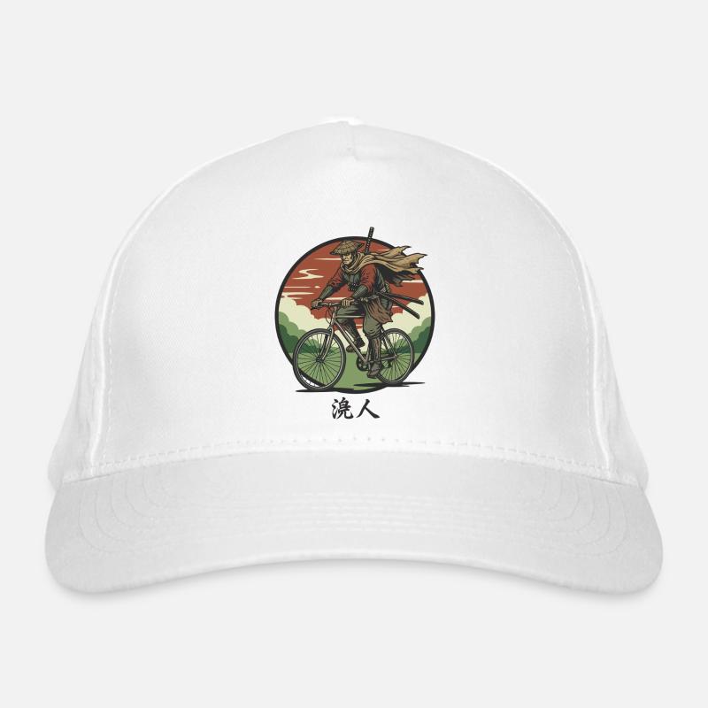 Samurai Rider on Bicycle Organic Baseball Cap