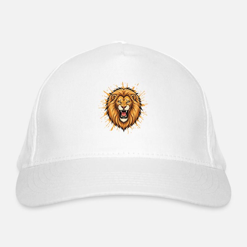 Tête de lion dans la conception d’explosions Casquette classique bio