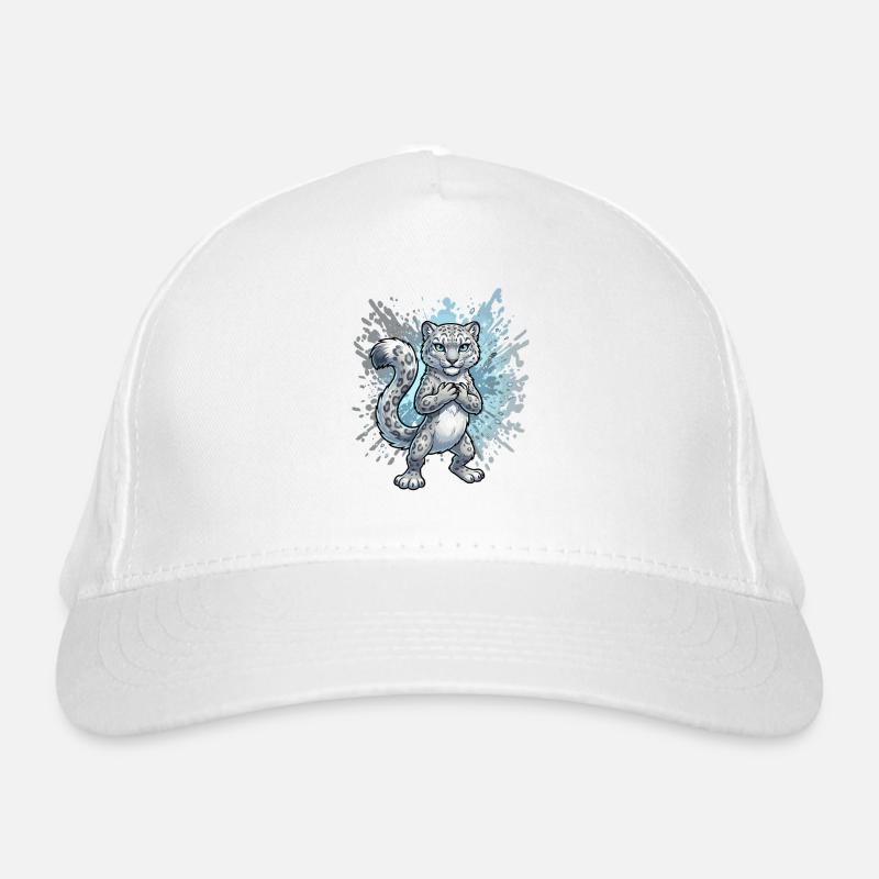 Snow Leopard Hatchling Splash Organic Baseball Cap