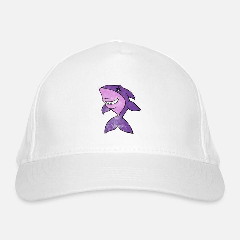 Sourire vif de requin violet Casquette classique bio