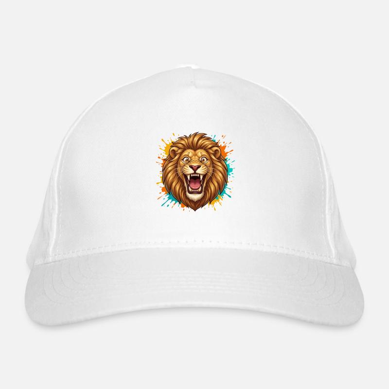 Lion Head Paint Splash Organic Baseball Cap