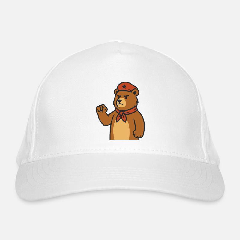 Ours éveillé avec une écharpe rouge Casquette classique bio