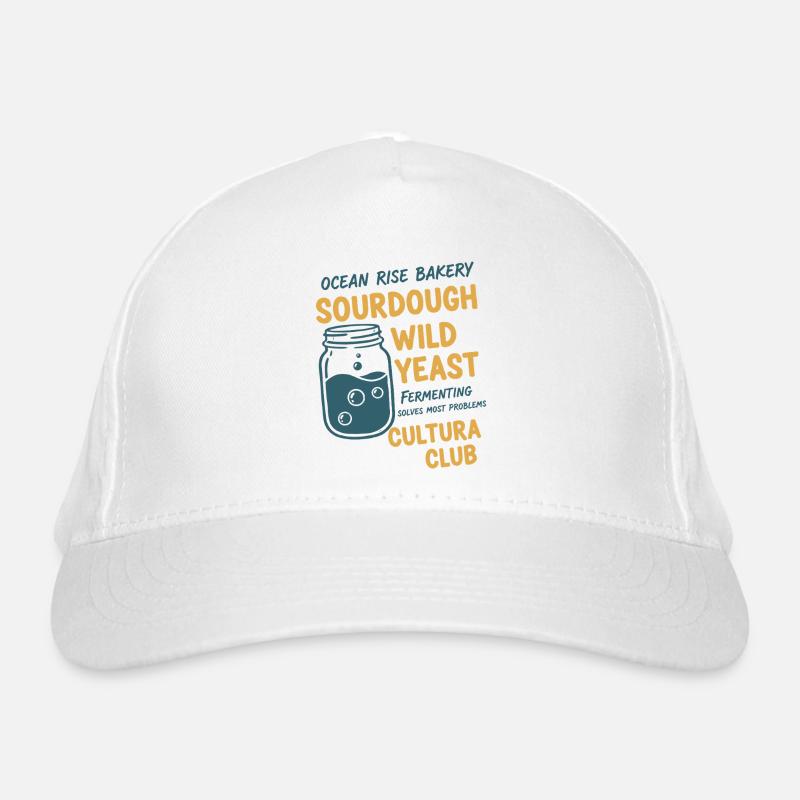sourdough Bread Baking Baker Wild Yeast Cultura - Organic Baseball Cap - white