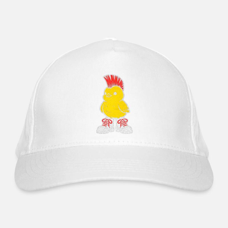 Punk chicken with red mohawk Organic Baseball Cap