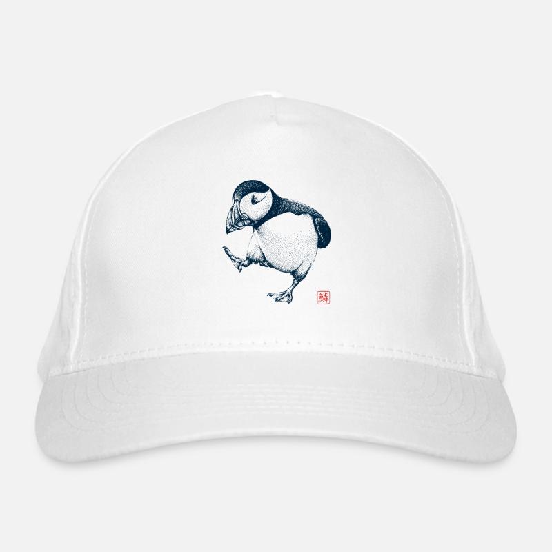 Puffin with Kanji Stamp Organic Baseball Cap