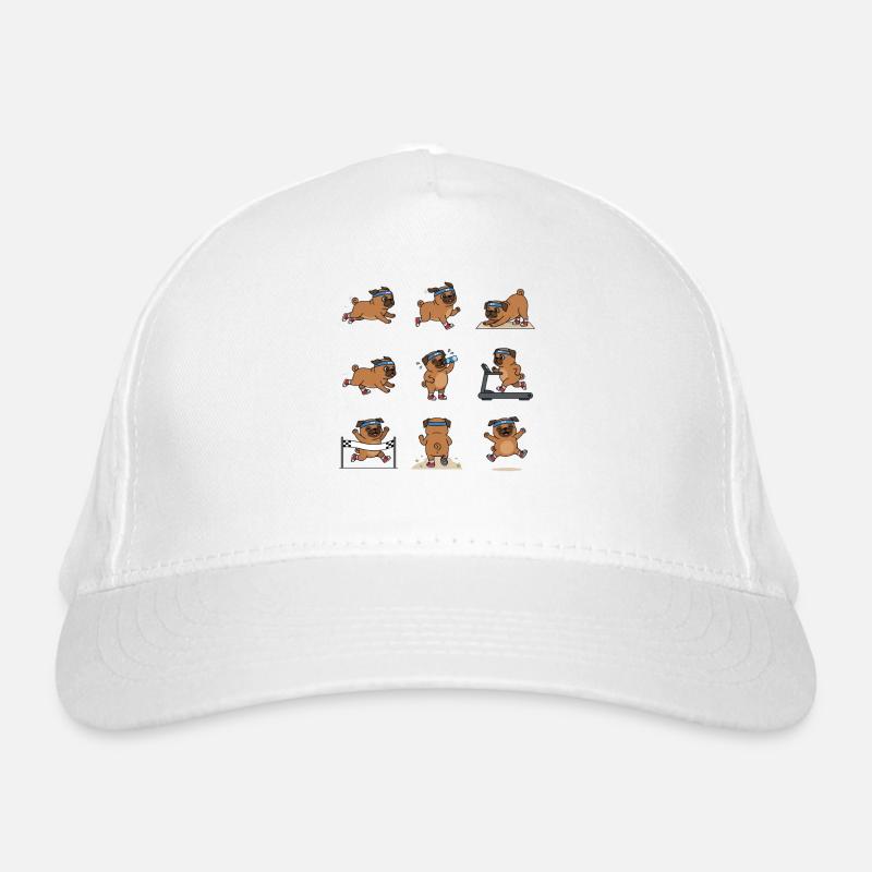 Funny Pug Jogging Marathon Runner Organic Baseball Cap