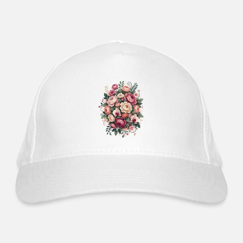 Décor floral Casquette classique bio