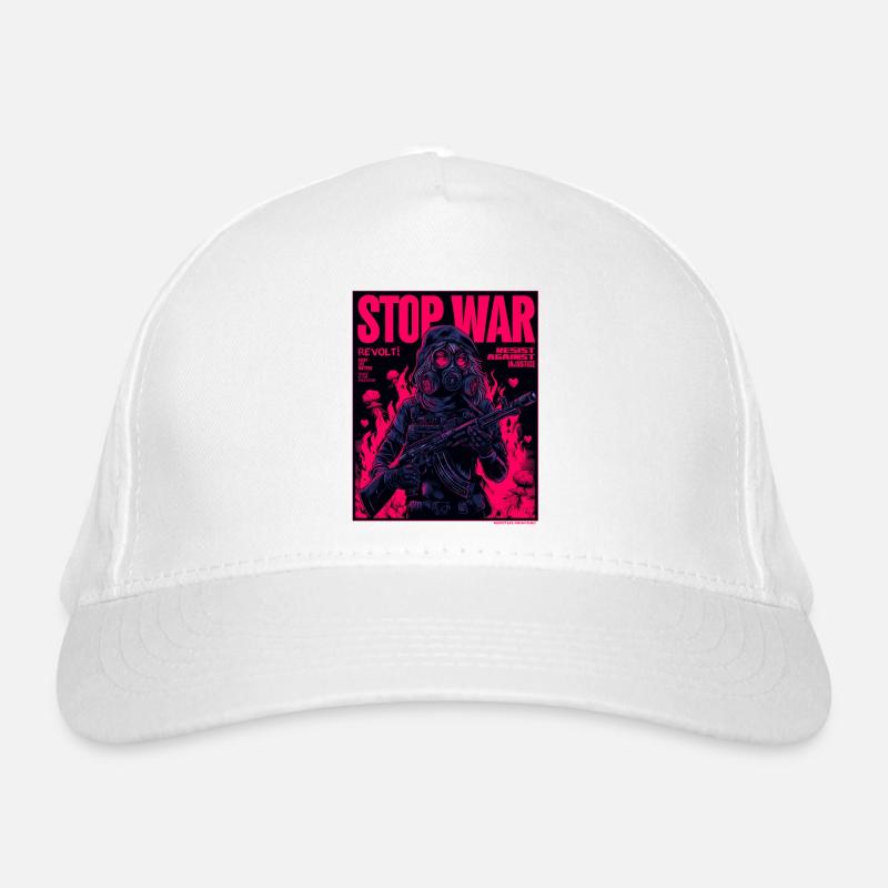 Neon Stop-War Protest Organic Baseball Cap