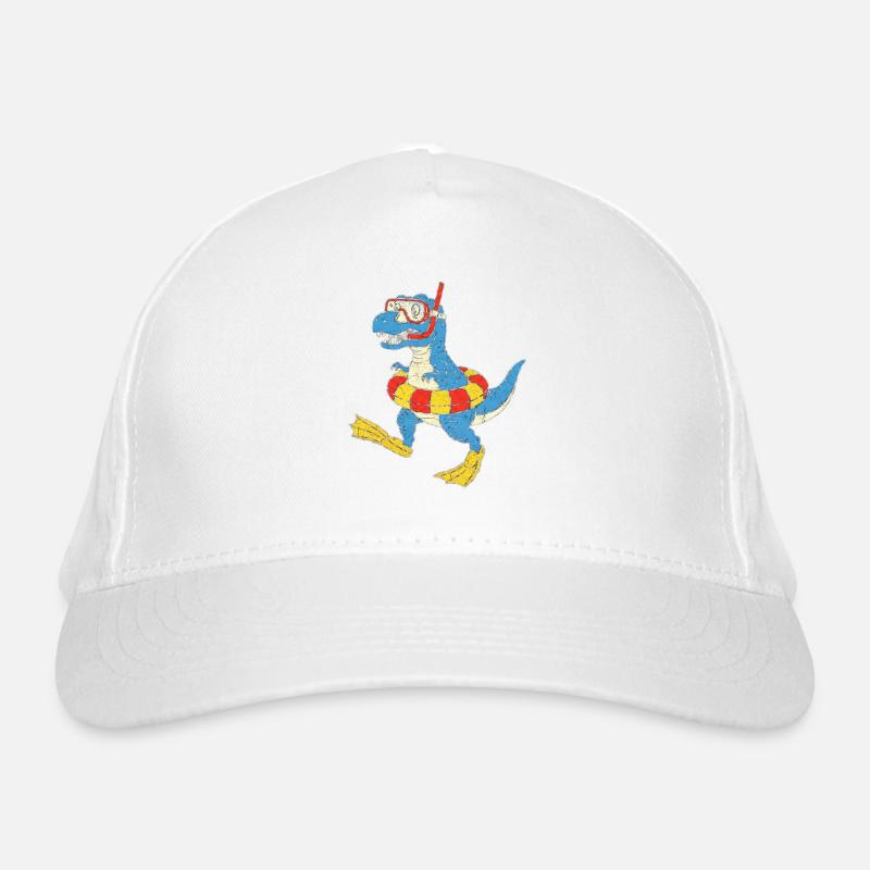 Schnorchel-Dino am Strand Bio-Baseballkappe