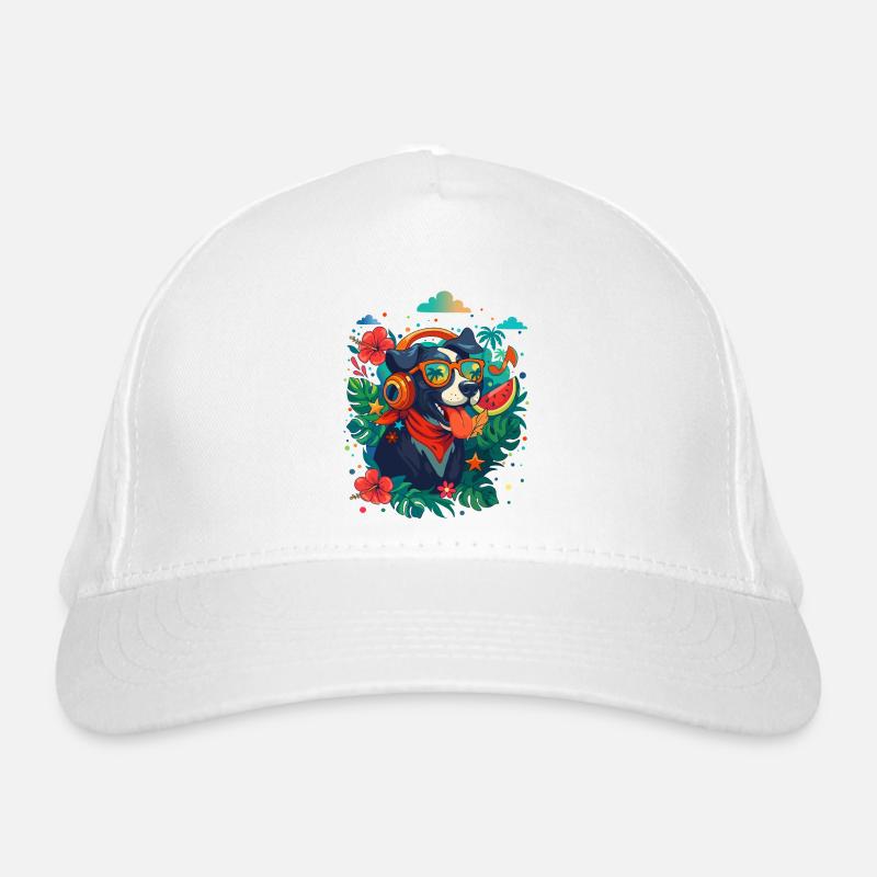 Partyhund mit Kopfhörern Bio-Baseballkappe