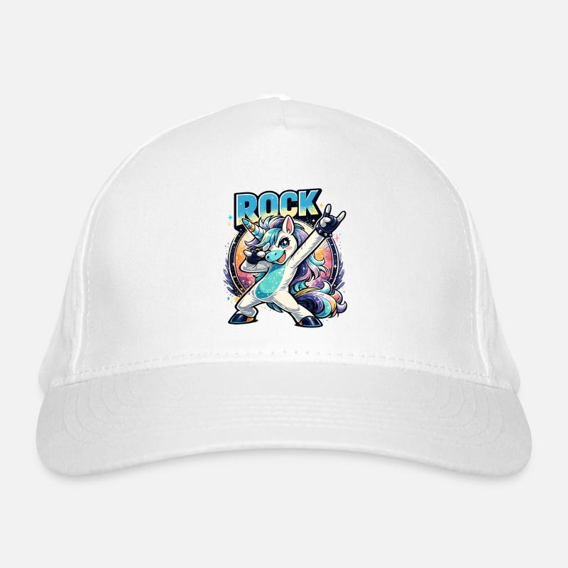 Licorne rock en pose de dabing avec une ambiance rétro Casquette classique bio