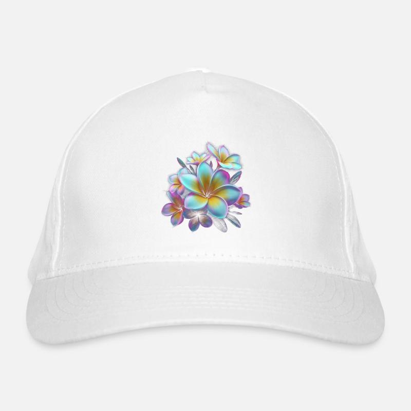 Explosion de couleurs de plumeria arc-en-ciel Casquette classique bio