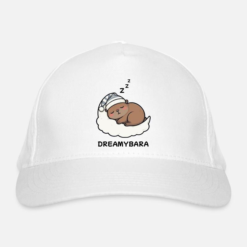 Capybara Sleeping Dreamybara – Kawaii Cozy Night Organic Baseball Cap