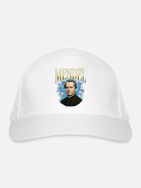 Gregor Mendel Donner - Bio-Baseballkappe - Weiß - Vorne