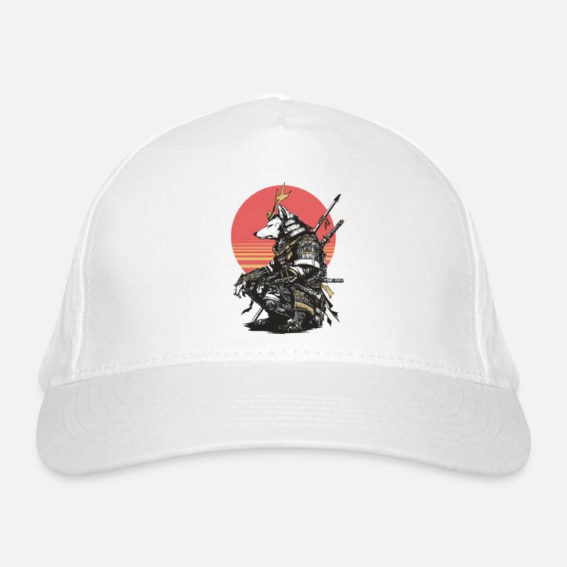Samouraï Loup en Armure du Coucher de Soleil Casquette classique bio