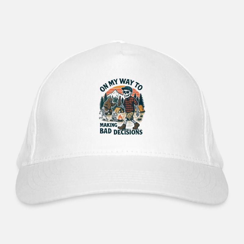 Humour de camping en route vers de mauvaises décisions Casquette classique bio