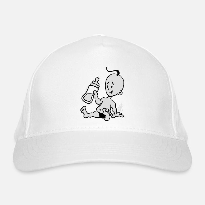 Bébé avec une bouteille de lait Casquette classique bio